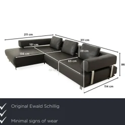 Clearance Pamono Leather Corner Sofa by Ewald Schillig
