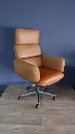 Hot Pamono Leather Executive Chair by Otto Zapf for Topstar, Germany, 1980s