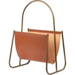 Pamono Leather Magazine Rack from Carl Auböck, Austria, 1960s> Magazine Racks