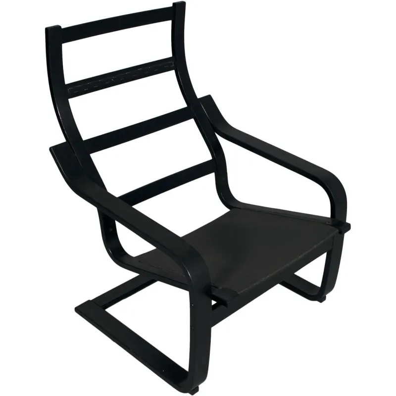 Pamono Leather Poäng Chairs & Footrest by Noboru Nakamura for IKEA, 1990s, Set of 3> Couches & Sofas