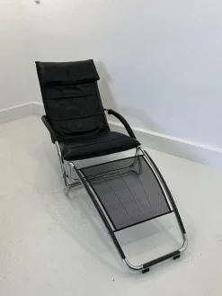 Online Pamono Leather Rocking Chair by Jochen Hoffman, 1980s