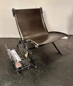 Discount Pamono Leather Scissor Chair by Antonio Citterio for Flexform Italia, 1980s
