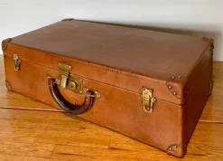 Hot Pamono Leather Suitcase from Louis Vuitton, Paris, France, 1920s