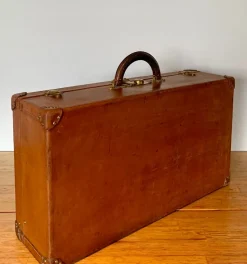 Hot Pamono Leather Suitcase from Louis Vuitton, Paris, France, 1920s