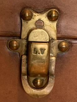 Hot Pamono Leather Suitcase from Louis Vuitton, Paris, France, 1920s