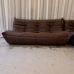 Clearance Pamono Leather Togo Set by Michel Ducaroy for Ligne Roset, 1973, Set of 3