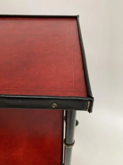 Best Pamono Leather Trolley by Jacques Adnet