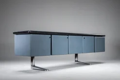 Online Pamono Leather-Wrapped Sideboard with Oak Trim by Warren Platner for Knoll, 1970s