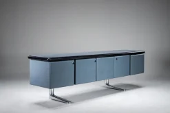 Online Pamono Leather-Wrapped Sideboard with Oak Trim by Warren Platner for Knoll, 1970s