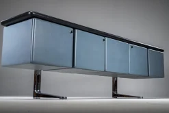 Online Pamono Leather-Wrapped Sideboard with Oak Trim by Warren Platner for Knoll, 1970s