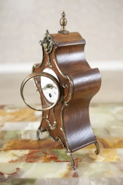 Clearance Pamono Lenzkirch Mantel Clock in Walnut Case, Early 20th Century