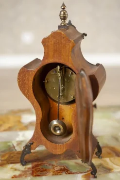 Clearance Pamono Lenzkirch Mantel Clock in Walnut Case, Early 20th Century