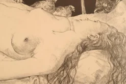 Discount Pamono Leonard Tsuguharu Foujita, Le Rêve, 1940s, Lithograph on Arches Paper