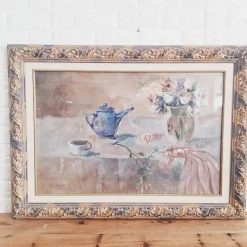 Pamono Leonardi, Post Impressionist Still Life, Oil on Panel, Late 20th Century, Framed><noscript><img width=
