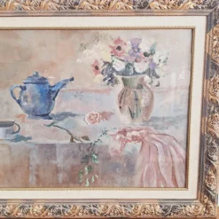 Pamono Leonardi, Post Impressionist Still Life, Oil on Panel, Late 20th Century, Framed><noscript><img width=