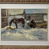 Sale Pamono Leonid Vaichilia, Horses in Winter, Oil Painting, 1971, Framed