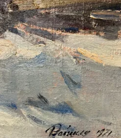 Sale Pamono Leonid Vaichilia, Horses in Winter, Oil Painting, 1971, Framed