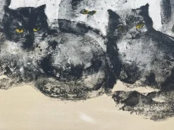 Pamono Leonor Fini, Cats, Lithograph on Rives Paper, 1970s><noscript><img width=