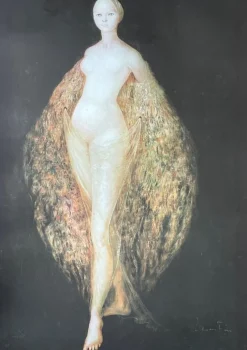 Pamono Leonor Fini, Nude Woman with Peacock Feathers, 1970, Lithograph> Prints & Multiples