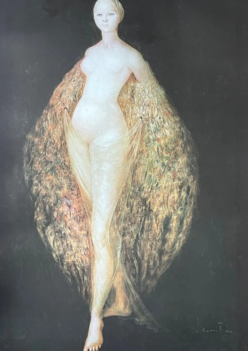 Pamono Leonor Fini, Nude Woman with Peacock Feathers, 1970, Lithograph> Prints & Multiples