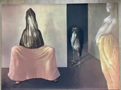 Pamono Leonor Fini, Two Princesses and a Bird, 1970s, Lithograph