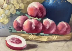 Clearance Pamono Leroy, Still Life with Fruit and Jug, 1890s, Oil on Canvas, Framed