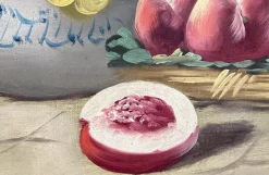 Clearance Pamono Leroy, Still Life with Fruit and Jug, 1890s, Oil on Canvas, Framed