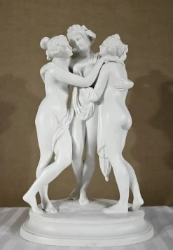 Discount Pamono Les Trois Nymphes Sculptural Group, Early 20th Century, Biscuit Porcelain