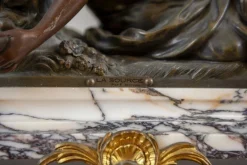 Pamono L&F Moreau Mantel Set on Marble Base, 1890s, Set of 3><noscript><img width=