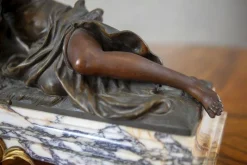 Pamono L&F Moreau Mantel Set on Marble Base, 1890s, Set of 3><noscript><img width=
