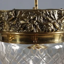 Pamono Liberty Brass and Glass Chandelier