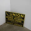 Pamono License Plate Union Compagnie Assicurance France, 1930> Wall Decor