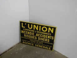 Pamono License Plate Union Compagnie Assicurance France, 1930> Wall Decor