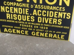 Pamono License Plate Union Compagnie Assicurance France, 1930><noscript><img width=