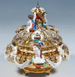 Pamono Lidded Crown Tureen by Maria Josepha for Meissen Drüselkästchen, Austria><noscript><img width=