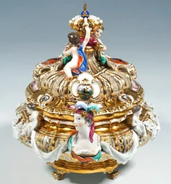 Pamono Lidded Crown Tureen Meissen by Maria Josepha for Meissen Drüselkästchen, Austria> Serving Dishes