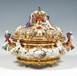 Pamono Lidded Crown Tureen Meissen by Maria Josepha for Meissen Drüselkästchen, Austria><noscript><img width=
