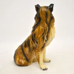 Pamono Life Size Collie Dog Ceramic Sculpture, 1960s