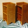 Outlet Pamono Light Wood Bedside Tables with Top Edges, 1990s, Set of 2