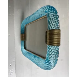 Best Pamono Light-Blue Torchon Picture Frame in Murano Glass by Simoeng