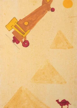 Pamono Lillo Bartoloni, The Camel and The Airplane, Oil on Canvas, 1986> Painting