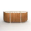 Online Pamono Lily Rounded Credenza in Honed Unfilled Navona Travertine and Oak by Fred&Juul