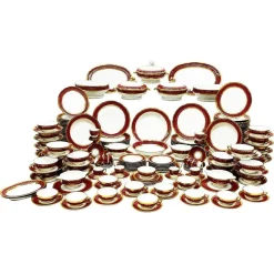 Sale Pamono Limoges Dinner Service in Polished Gilding with Agate from Raynaud & Co., Set of 199