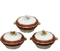 Sale Pamono Limoges Dinner Service in Polished Gilding with Agate from Raynaud & Co., Set of 199