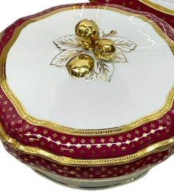 Sale Pamono Limoges Dinner Service in Polished Gilding with Agate from Raynaud & Co., Set of 199