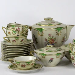 Pamono Limoges Porcelain Coffee Set by Charles Ahrenfeldt, Set of 27><noscript><img width=