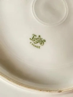 Pamono Limoges Porcelain Plate from Leon Sazerat, France, 1860><noscript><img width=