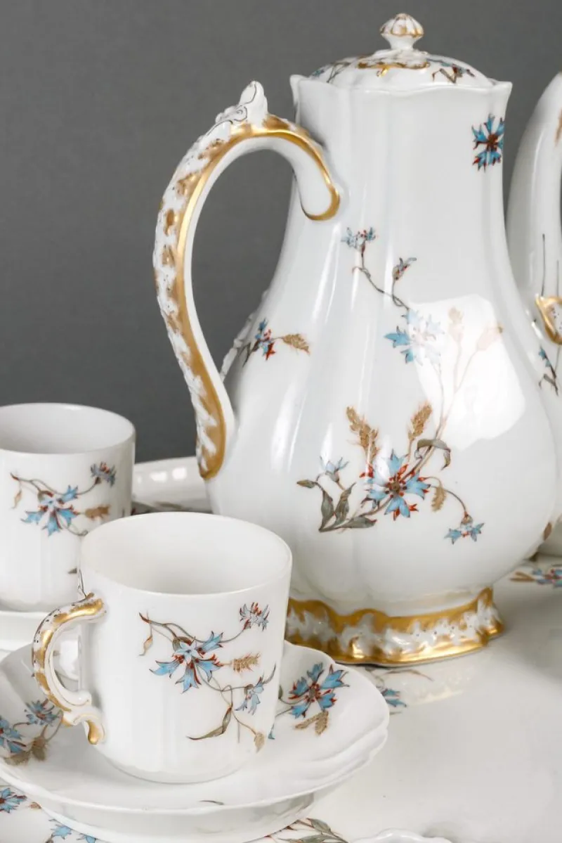 Clearance Pamono Limoges Porcelain Tea and Coffee Service, Set of 6