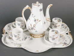 Clearance Pamono Limoges Porcelain Tea and Coffee Service, Set of 6