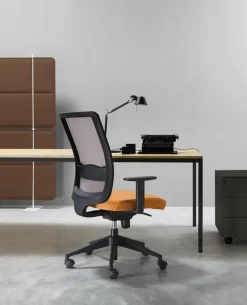 Online Pamono Link High Backrest Managerial Armchair in Mesh and Upholstery by Quinti Sedute